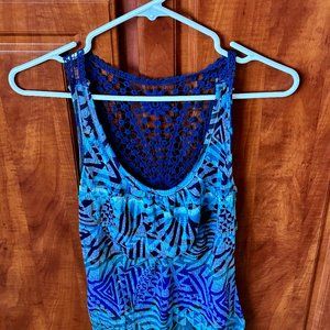 Blue Tank Top with lace